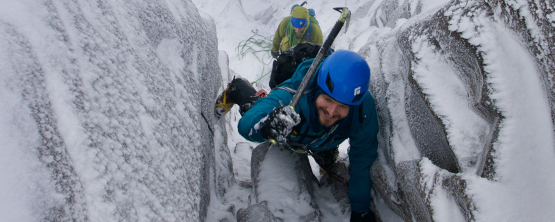 Short Climbing Pitch on Northern Pinnacles of Liathach