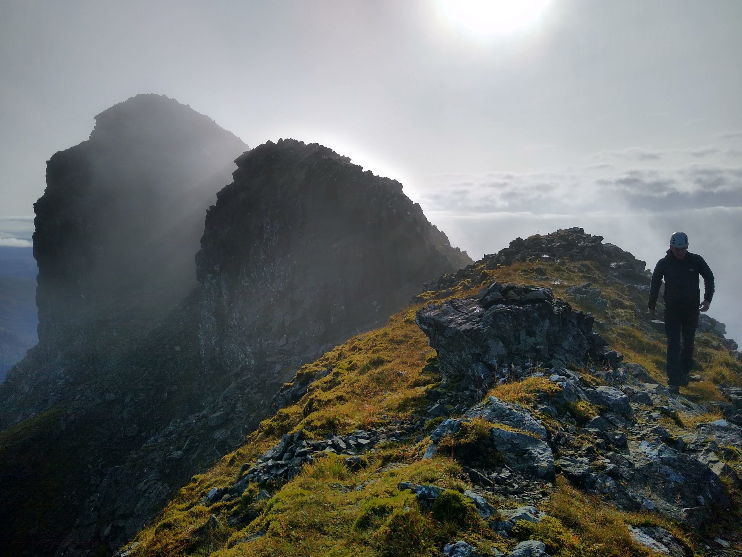 Person Walking on Ridge