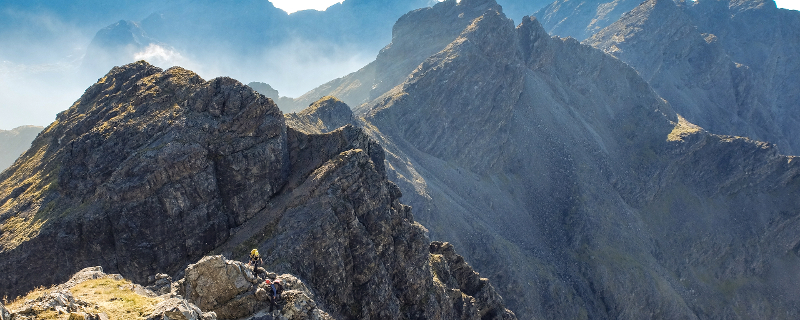 Scrambling after An Caisteal while on a Cuillin Ridge Traverse