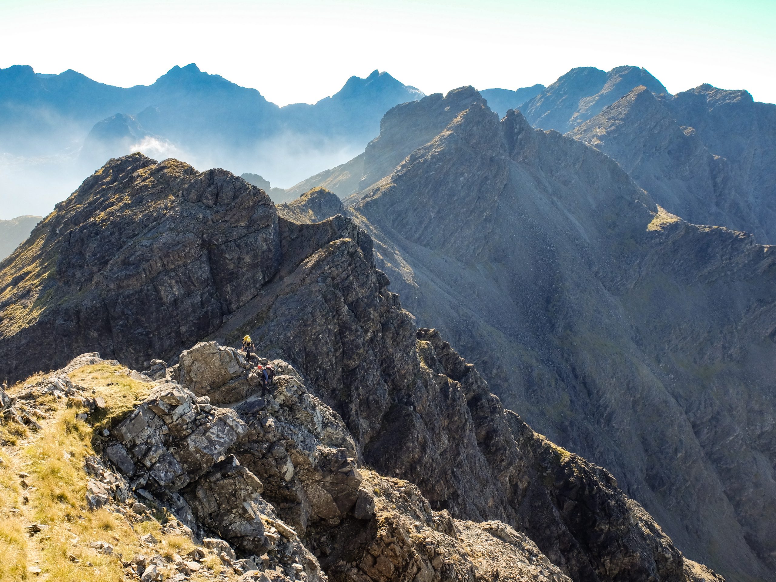 Scrambling after An Caisteal while on a Cuillin Ridge Traverse