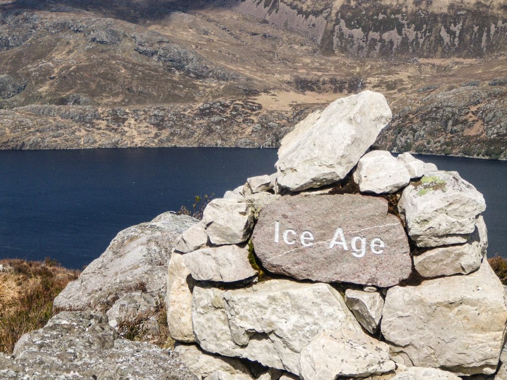 Cairn in Torridon with Ice Age Stone